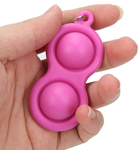 lvifloae Stressabbau-Schlüsselanhänger, Press-Blasen-Schlüsselanhänger, praktisches Lernspielzeug, Press-Bubble-Popcorn-Silikon, sensorisches Spielzeug, Silikon, für Kinder, (pink)