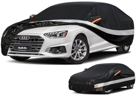 Holthly Autoabdeckung Passend für Audi A4 S4 RS4 Limousine Cabrio B7 B8 B9 (2007-2025) Vollgarage Auto Abdeckplane 100% Wasserdicht Autoplane Outdoor Autogarage Wasser und Staubschutz, UV Schutz