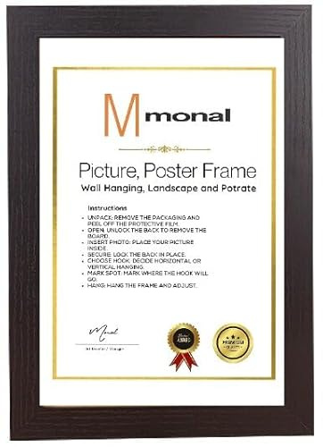 MDF Wood Photo Frame | Shatterproof Plexiglass | Modern Design | 36 × 24 (61 x 91.4 cm) | Black