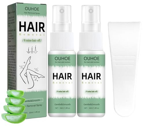 2 Stück Hair off Haarentferner Spray Enthaarungsspray Hair off Spray Enthaarungsspray für Körperhaare für Frauen Feuchtigkeitsspendende Private Haarentfernungscreme für Arme und Beine Haare