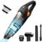 GHUSTAR 25000PA Handheld Vacuum Cordless Portable with LED Light, High Power Suction, Lightweight Rechargeable Hand Vacuum for Car Home Office, Pet Hair