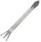 Mini rastrello da giardino in acciaio inox a tre punte progettato per allentare il terreno e rimuovere efficacemente le erbacce