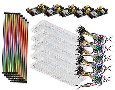 Mikinona Breadboard with Power Supply Module Compatible Jumper Wires Cables for DIY Electronic Projects and Learning