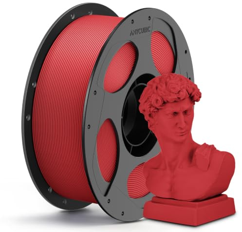ANYCUBIC Matte PLA Filament 1,75mm, Feine Oberfläche, Matte Rot 1KG | Minimalen Schichtlinien, Elegant und Lebendig 3D Druckmaterialien, Matte Textur Für die meisten 3D-Drucker