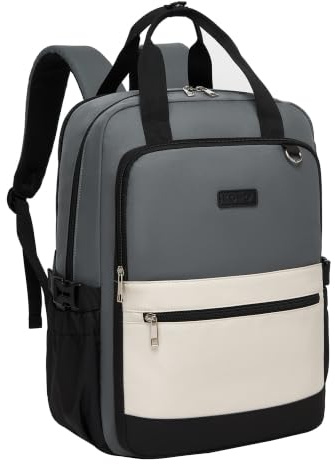 Kono Laptop Backpack Womens School Bags for Girls Lightweight Rucksack | Fits 15.6 Inch Laptop, 3 Compartments, Luggage Strap, Fits Large Water Bottle, Ideal for College Work Commuting & Travel