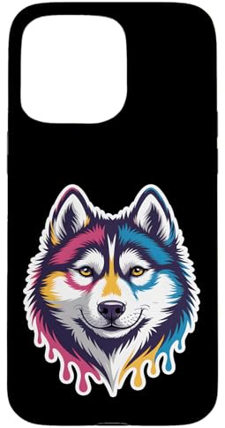 Hülle für iPhone 15 Pro Max Husky Face Vibrant Dog