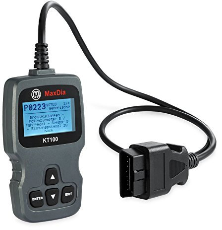 MaxDia® KT100 OBD2 Diagnosegerät EOBD für alle Fahrzeughersteller, Sprache: DE