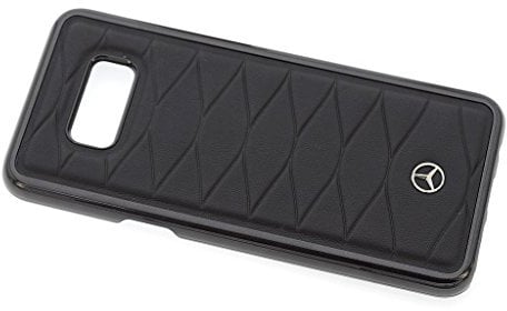 Mercedes-Benz Hard Cover Genuine Leather Black, Pattern III, für Samsung G955 Galaxy S8 Plus, MEHCS