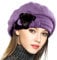 VECRY Damen Wolle Barette Angola Kleid Beanie Schädel Mützen Stricken Winter Hüte (Lila)