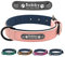 Didog Soft PU Leather Padded Custom Dog Collar with Personalized Nameplate and D Ring, Engraved Dog Collars for Small Medium Large Dogs,Pink,L
