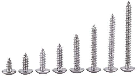 200 Piezas M3 Acero Inoxidable SS304 Tornillos Autorroscantes Pan Flat Truss Head Tornillos Tornillos para Madera (C: truss head)