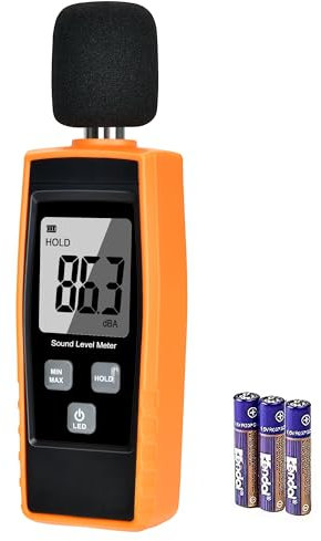 Fonometro Professionale Misuratore Decibel,V·RESOURCING Misuratore di Rumore Tester 30 dB-130 dB con Precisione di 1,5 dB, Display LCD,la Custodia Protettiva [Batteria Inclusa]