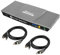 TESmart 2 Port HDMI KVM Switch 4K Ultra HD 3840x2160@30Hz | 2x1 KVM Switcher 2 PC 1 Monitor with 2x1.5m KVM Cables Supports USB 2.0 Devices Controls up to 2 Computers/Servers/DVR-Mystic Silver
