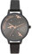 Olivia Burton Analog Quarzuhr für Damen mit Schwarzes Lederarmband - OB16PQ02