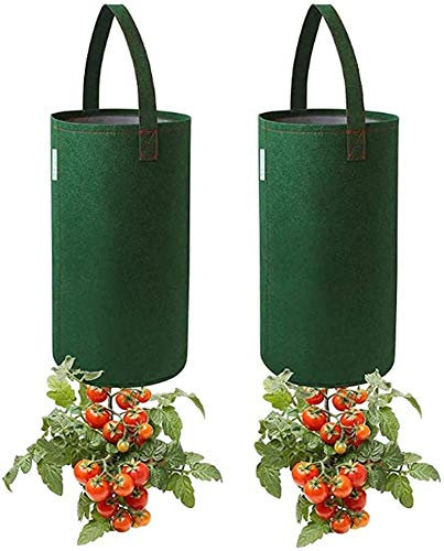 LuukUP Upside Down Tomato Planter, Hanging Planter Grow Bag, 2 Pack Multifunction Vegetable Flower Plant Grow Bags with Handles for Planting Strawberry Vegetable Flower Plant Tomato Herbs,etc