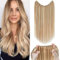 Extensions Echthaar mit Gummiband, Silk-co Wire in Extensions Goldenbraun Highlights Bleichblond 60g, Secrets Hair Extensions, Haar Extensions Haarverlängerung für Frauen 40cm #12P613