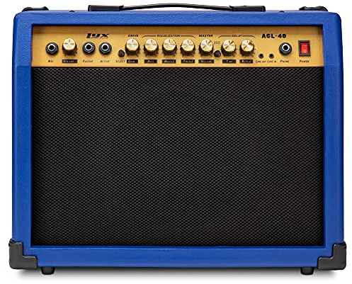 LyxPro Amplificador de guitarra eléctrica de 40 vatios | Amplificador de estudio de estado sólido combinado con altavoz de 4 ohmios de 8 pulgadas, controles de ecualización personalizados, conducción,