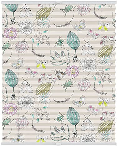Lichtblick Plissee Klemmfix mit Motiv, ohne Bohren, Verspannt, Blickdicht, Lichtdruchlässig, Made in Germany, Julia Schumacher, My Bohemian Garden - Bunt 45 x 130 cm (B x L)