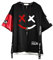 Hello MrLin Herren Techwear Japanisches Harajuku Streetwear Hip Hop Kurzarm T-Shirt Schwarz, S
