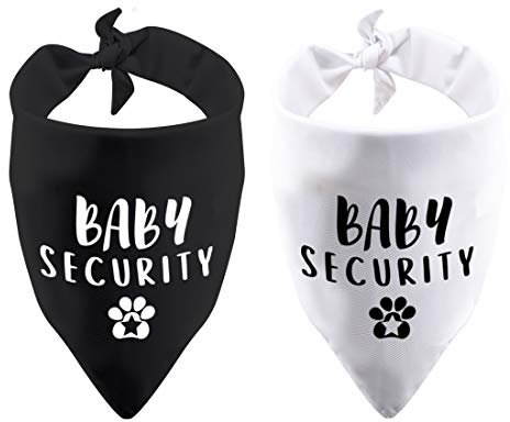 Hunde-Halstuch, Baby-Sicherheit, Schwangerschaftsankündigung, Geschenk (Sicherheit D), 2 Stück