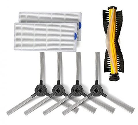 Roboter Deals - Zubehör Set, Ersatzteile Kit für Dibea D960 (2X Filter, 4X Seitenbürste, 1x Hauptbürste, Kombibürste)