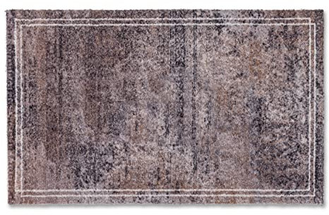 Fußmatte innen rutschfest - Bordüre grau 67x110 cm - Schmutzfangmatte waschbar und pflegeleicht - Felicido Sauberlaufmatte Eingang, Flur, Haustür