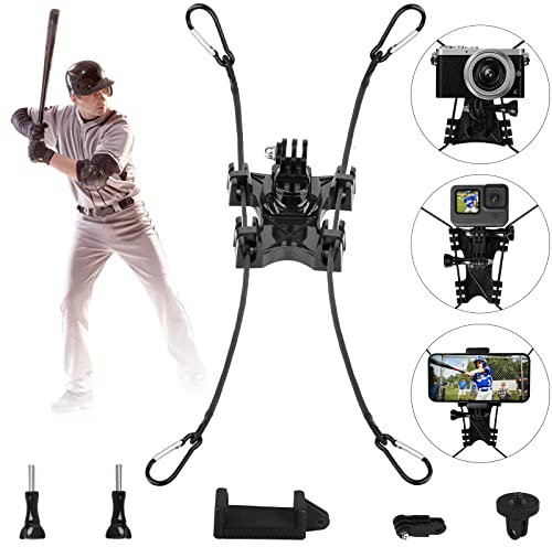 Zaunhalterung für GoPro Hero Action Kamera Kettenglied Backstop Zaunhalterung für Mevo Start, iPhone, Smartphones für die Aufnahme von Baseball, Softball, Tennis, Fußballspielen (mit Backup-Seil)