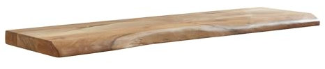Wohnling Wandregal mit Baumkante Akazie Massivholz 100 cm, Design Schweberegal Wandboard Massiv, Regal Holz Natur, Landhausstil Hängeregal