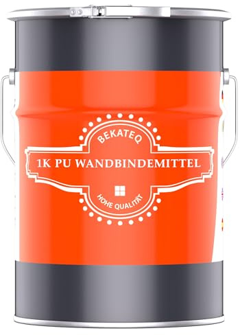 BEKATEQ 1K PU Bindemittel + Grundierung für Steinteppiche, 6kg farblos I Polyurethan Kiesfestiger für senkrechte/vertikale Untergründe I Kunstharz Wandbeschichtung für Wand, Treppe BK-633