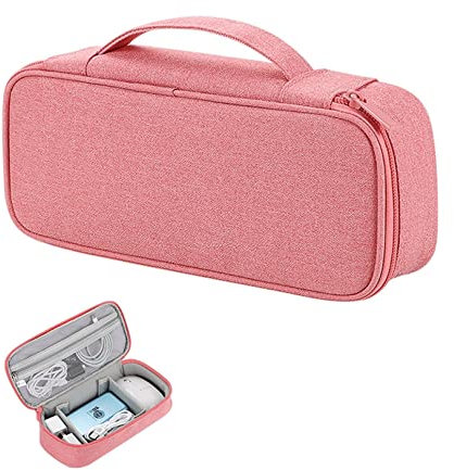 JEYANG Portable câble Organisateur Sac électronique Accessoire Organisateur Voyage numérique Gadget Organisateur étui Sac de Rangement pour Chargeur câbles Disque Dur,Rose L