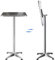 Stehtisch, klappbar, Aluminium, höhenverstellbar 70 oder 110 cm, Ø 60 cm, Platte aus Edelstahl, für Bar, Bistro, Haus, Garten, Restaurant (quadratisch)