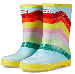HUNTER Kids First Classic Glitter Rainbow Sky Blu/Rosso (Bleached Blue/Red Tang) Gomma 21 EU