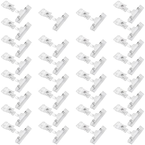 MUKLEI 30 PCS Plastic Rotatable Sign Clips, Sign Display Clip Tag Holders, Plastic Merchandise Sign Clip for Market, Shopping Mall, Retail Shops Price Label Display