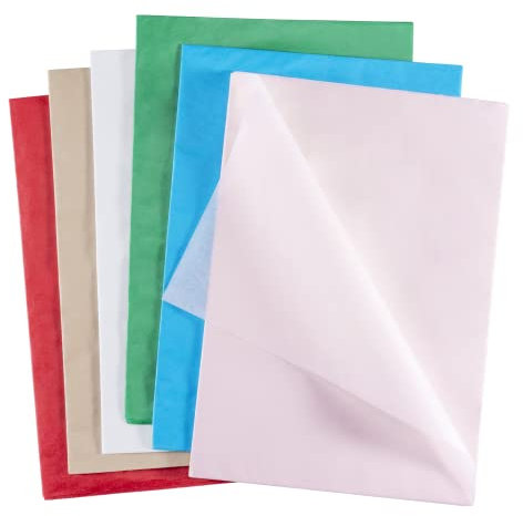 BillyBath 60 Blatt Geschenkpapier Seidenpapier, 6-Farbiges Seidenpapier, Kraftpapier für Geschenkverpackungen und handgemachte Dekoration für Geburtstag, Babyparty, Hochzeit