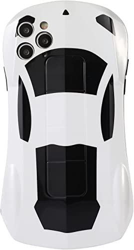 SGVAHY Kreative Hülle, kompatibel mit iPhone X/Xs, lustig, einzigartig, 3D, cooles Auto, Cartoon, Stoßstange, stoßfest, Fallschutz, für Damen und Herren, Weiß