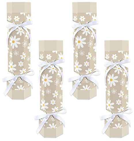 Big Dot of Happiness Braune Gänseblümchen-Blumen, kein Schnappen, für Partys, Tische, DIY-Knallbonbons, 12 Stück