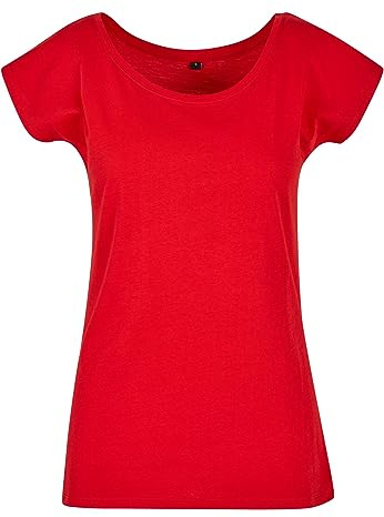 Build Your Brand Damen T-Shirt Ladies Wide Neck Tee cityred XXL