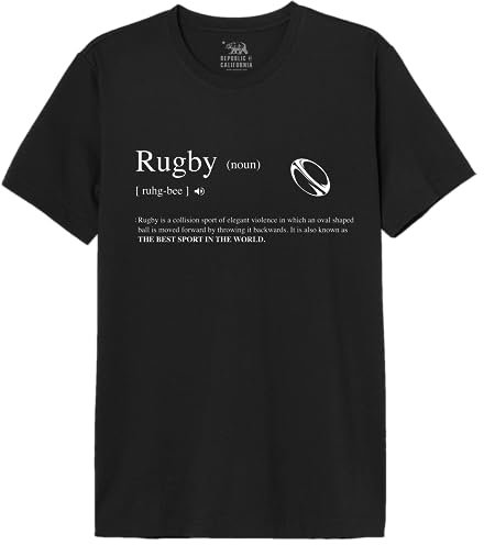 Republic of California « Definition Rugby » MEREPCZTS130 T-Shirt Homme, Noir, Taille XXL