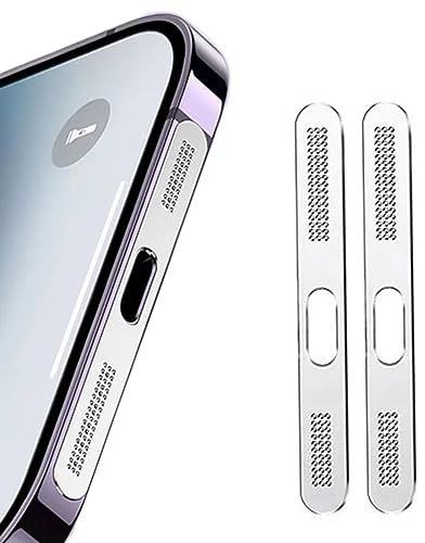 YSJJZRL 1 Set/2 Pcs Speaker Metal Mesh Anti Dust Proof Adhesive Sticker Phone Dustproof Net Stickers for iPhone 14 13 12 (Black)