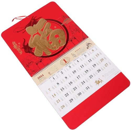 ifundom Tageskalender 2024 Jahr Des Drachen-abreißkalenders Wandkalender Zum Fu-charakterkalender Frühlingsfest Kalender Schreibtischkalender Kalenderplaner Papier Büro Großer Liukai China