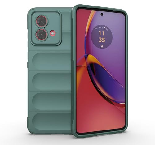ESTH® Funda Silicona Líquida para Motorola Moto G84 5G con Protección Antigérmenes, Carcasa Antichoque de Grado Militar con Revestimiento de Microfibra Suave, Verde