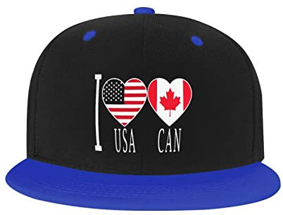 Verstellbare Mütze für Männer und Frauen, Kanada-amerikanische Flagge, Zwillingsherz, Unisex, Hip-Hop-Baseballkappe, Trucker-Vatermützen