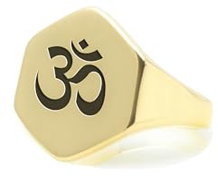 Hinduismus Graviert Siegelring - Religion Goldring - Religiöser Schmuck