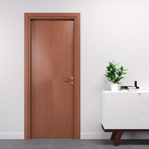 Porte Italiane, Porta Interna a Battente in Laminato High Density, Telaio in Legno e Coprifili Waterproof, con Serratura e Maniglia Hoppe Silver, 80x210 cm con Apertura SX, Colore Ciliegio