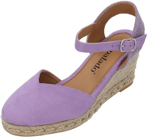Palado Keilsandaletten Damen Sathos – elegante Wedges - modische Sommerschuhe - Sandalen mit Keilabsatz Violett UK7 - EU40