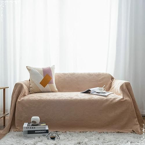 Bishilin Sofa Überzug 1 Sitzer 90x150CM, Sofabezug Ecksofa Einfarbig mit Rhombisch Muster Khaki Couchbezug Eckcouch Katzenschutz Universal
