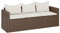 Gecheer Gartenlounge Set, Terrassensofa, 3-Sitzer Gartensofa, Terrassenmöbel, Loungemöbel Garten, Kissen, Braun Poly Rattan