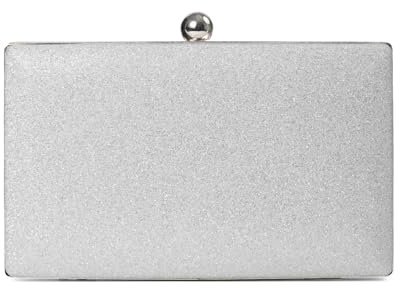 MICHELLE MOON Handtasche Damen Klein Elegant mit Glitzer | Abendtasche Silber | Clutch Silber Glitzer für Hochzeit, Party und besondere Anlässe | Handtasche Silber Damen mit abnehmbarer Schulterkette