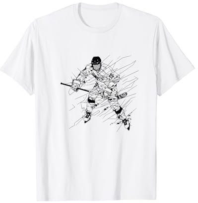 Eishockeyspieler Zeichnung Eissport Mannschaftssport T-Shirt