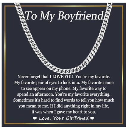 EPIRORA Mens Cuban Chain Necklace Gifts for Boys & Men - Happy Birthday, Christmas Presents